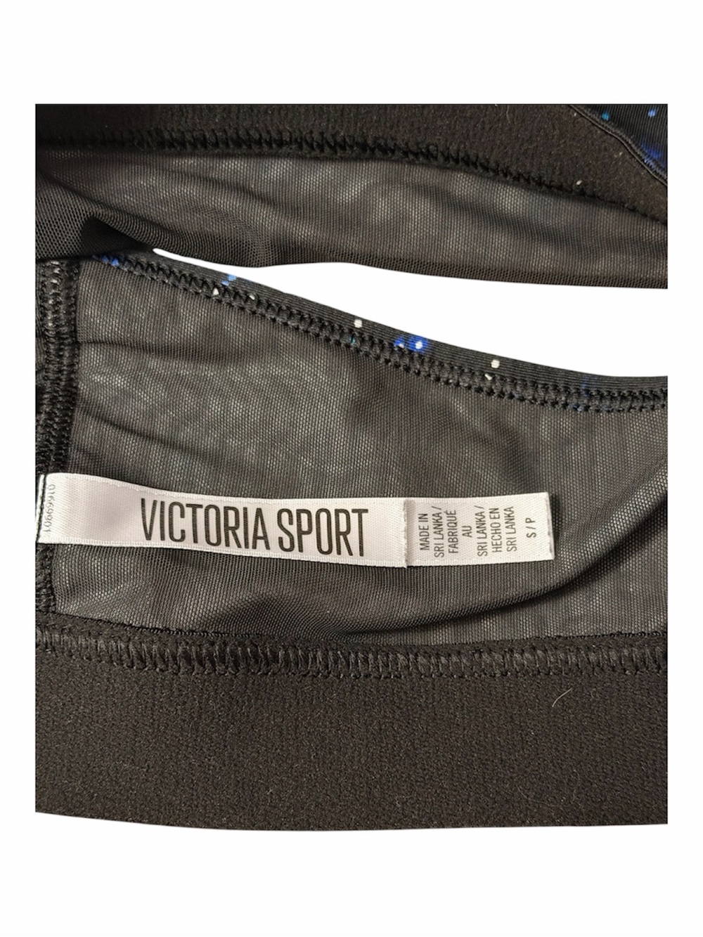 Victoria Sport Galaxy Strappy Sports Bralette - Black/Blue Size Small - Picture 3 of 5